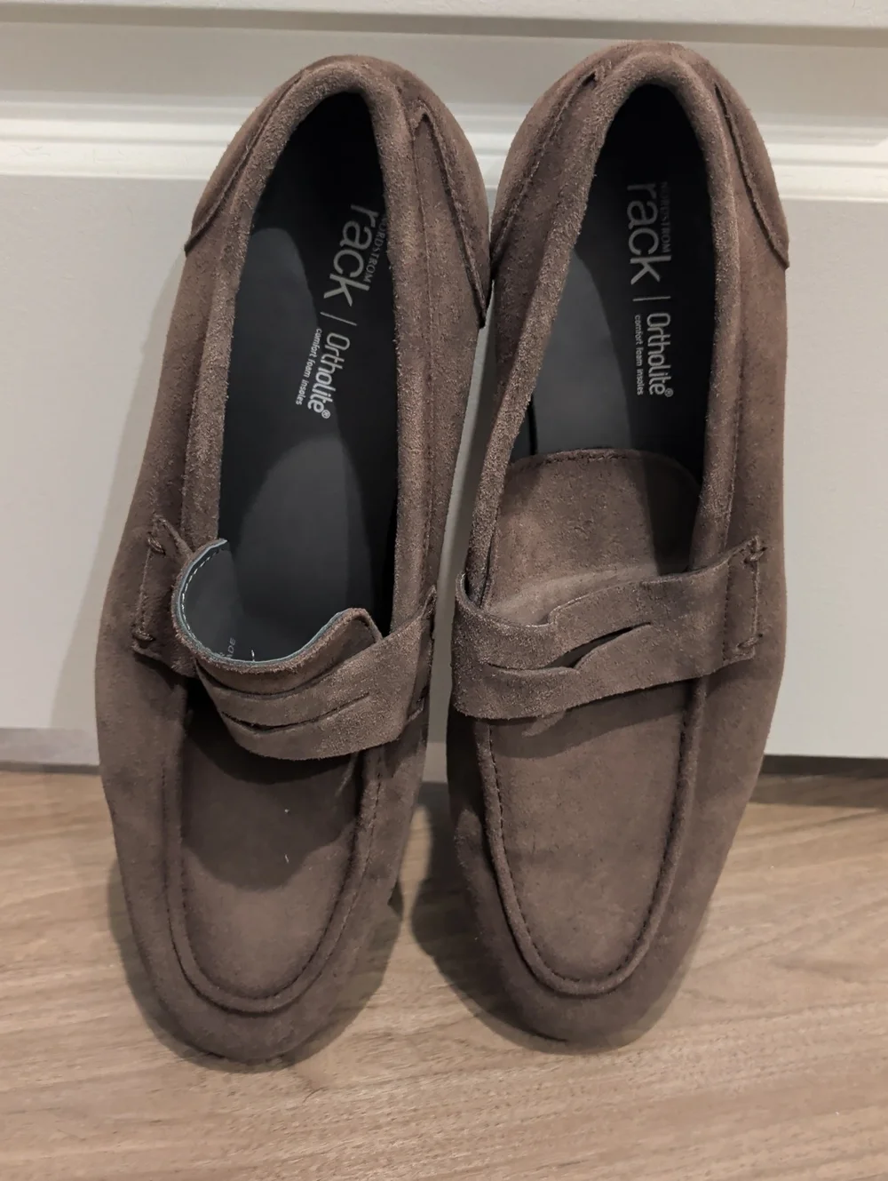 Rack Men's Brown Suede Penny Loafers